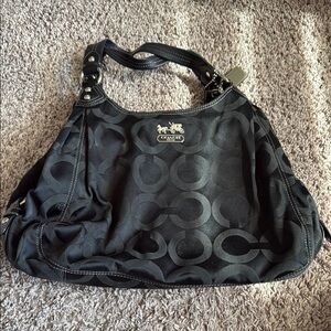 Coach Black Monogram Shoulder Bag